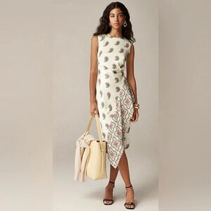 J.Crew Paisley Faux Wrap Midi Dress Size 2 100% Viscose